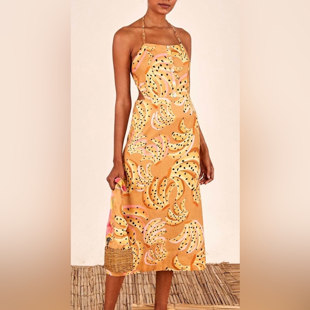 Caramel Raining Banana MIDI Dress